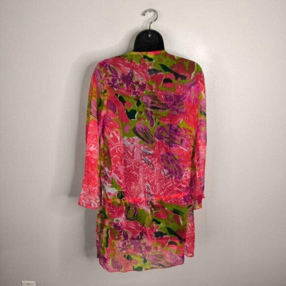 Vintage Sahiba Boho Beaded Abstract Floral Sheer Fairy Whimsical Swim Cover L - Picture 2 of 7